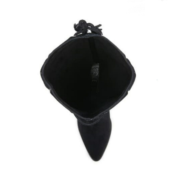 Chic Tasseled Sole Society Black Suede Boots - Picture 5 of 8